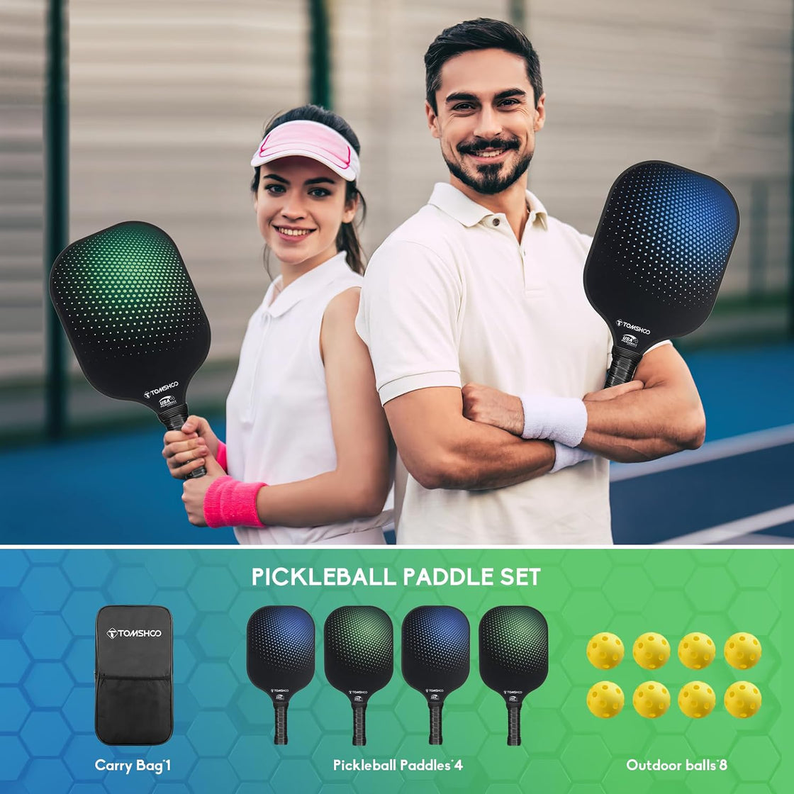Pickleball Paddles Set of 2