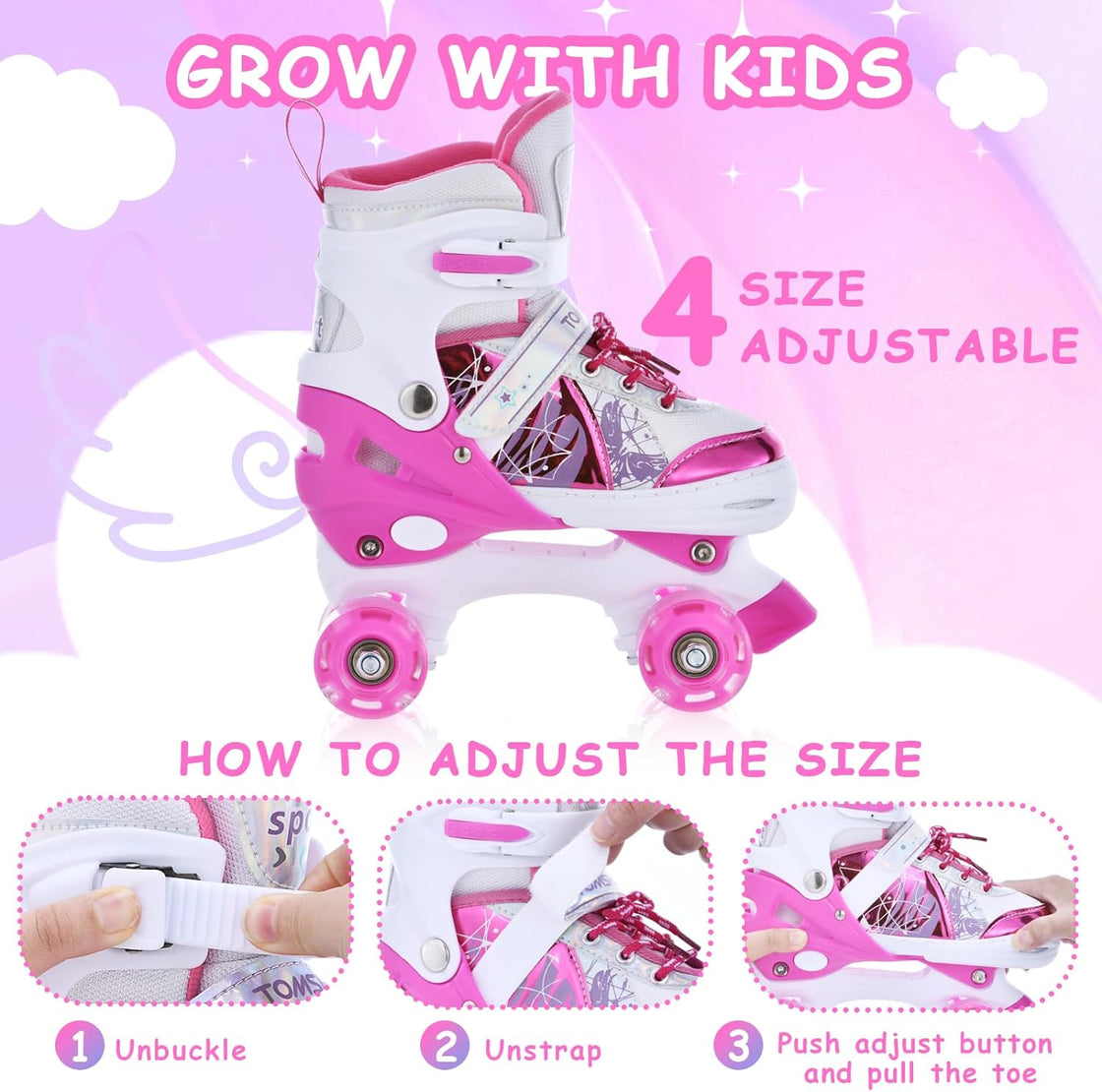 Roller Skates for Girls Kids Child Beginners