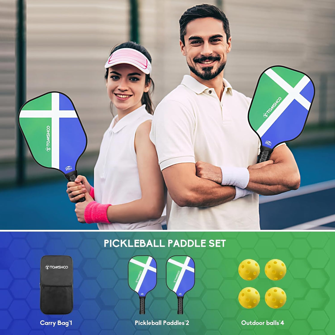 Pickleball Paddles Set of 2