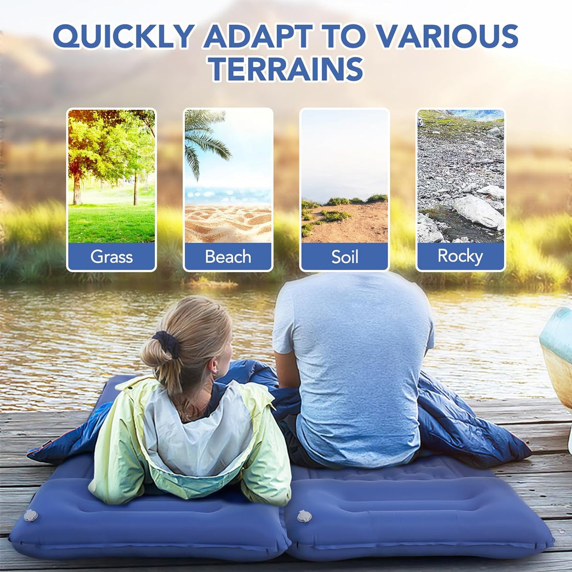 Sleeping Pad, Ultralight Camping Mat Inflatable Camping Mattress with Pillow